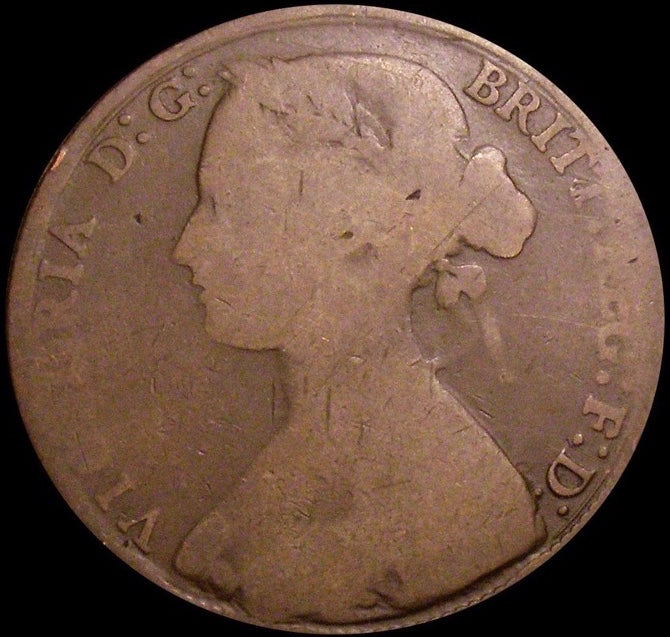 1861 Penny S3954 F28 Obv 5 Rev G Excessively rare (R18) Fair