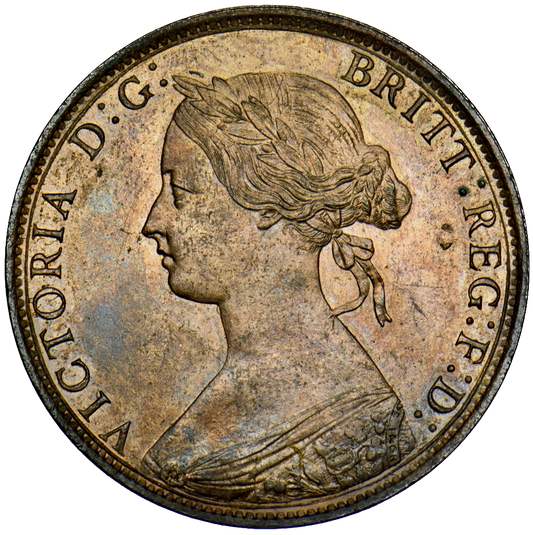 1862 Halfpenny F289 Obv 7 Rev G AUNC