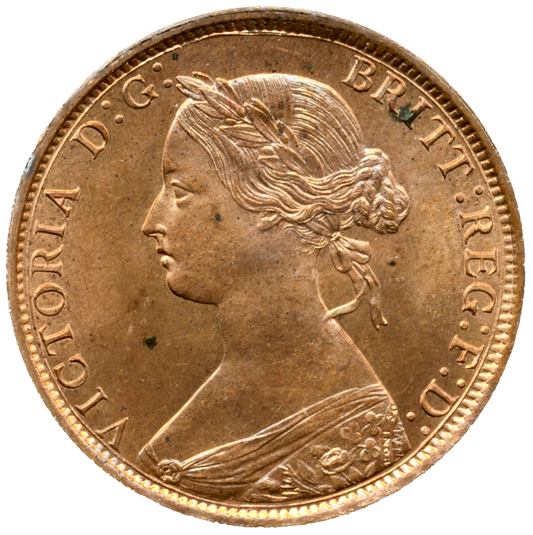 1862 Halfpenny F289 Obv 7 Rev G AUNC