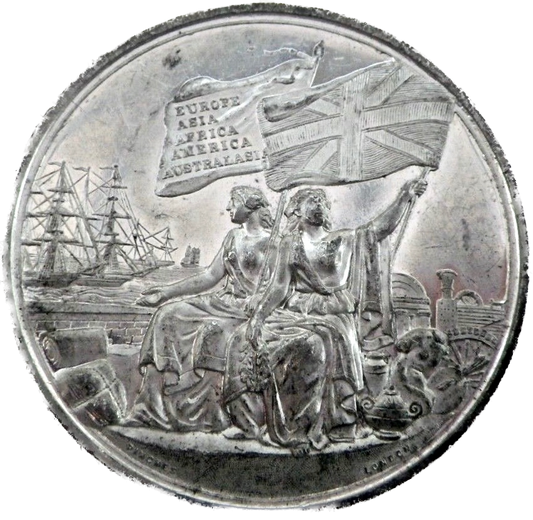 1862 International Exhibition 50mm white metal medal by Pinches BHM 2739 AEF