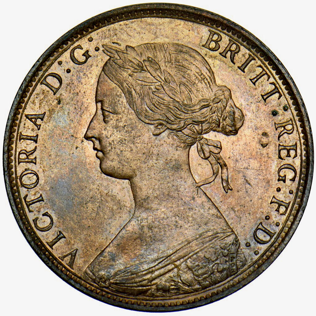 1862 Halfpenny F289 Obv 7 Rev G AUNC