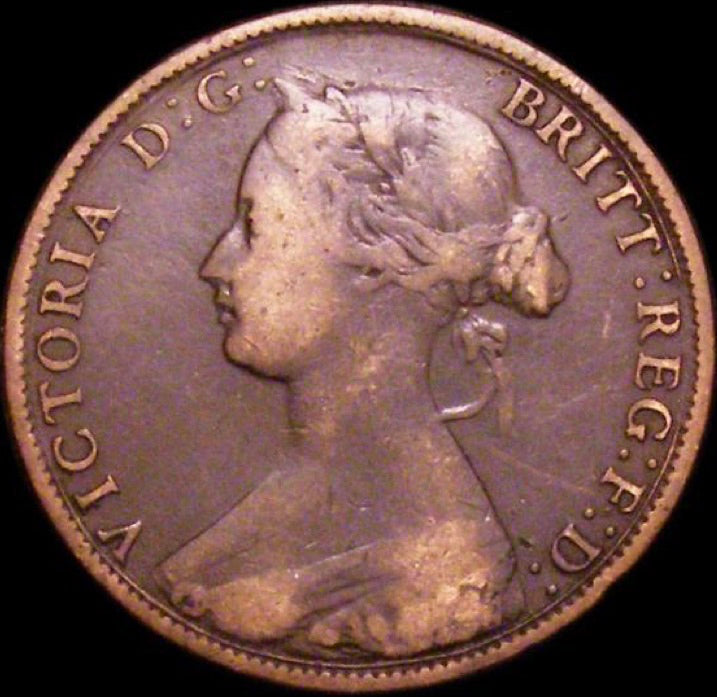 1862 Halfpenny F290A Obv 7 Rev G Die A Excessively Rare (R17) F