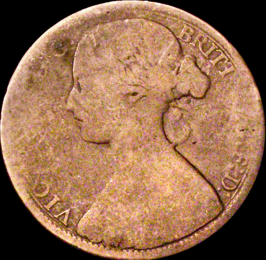 1862 Penny with halfpenny numerals S3954 F41 Obv 6 Rev G Extremely rare (R17) Fair