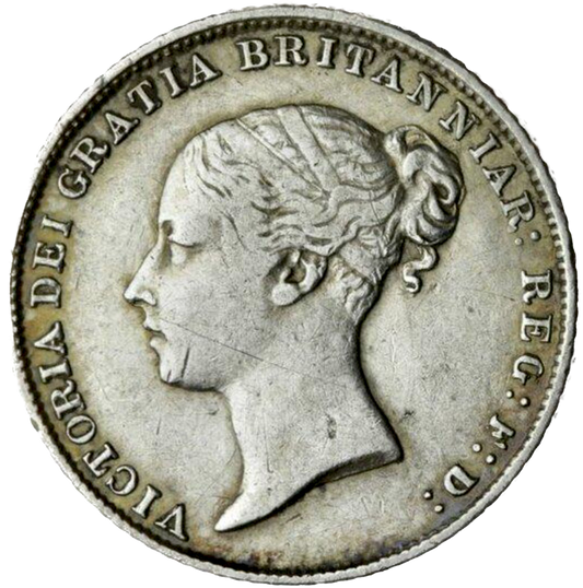 1863 Sixpence First young head S3908 ESC 3209 Extremely rare (R3) GF/AVF