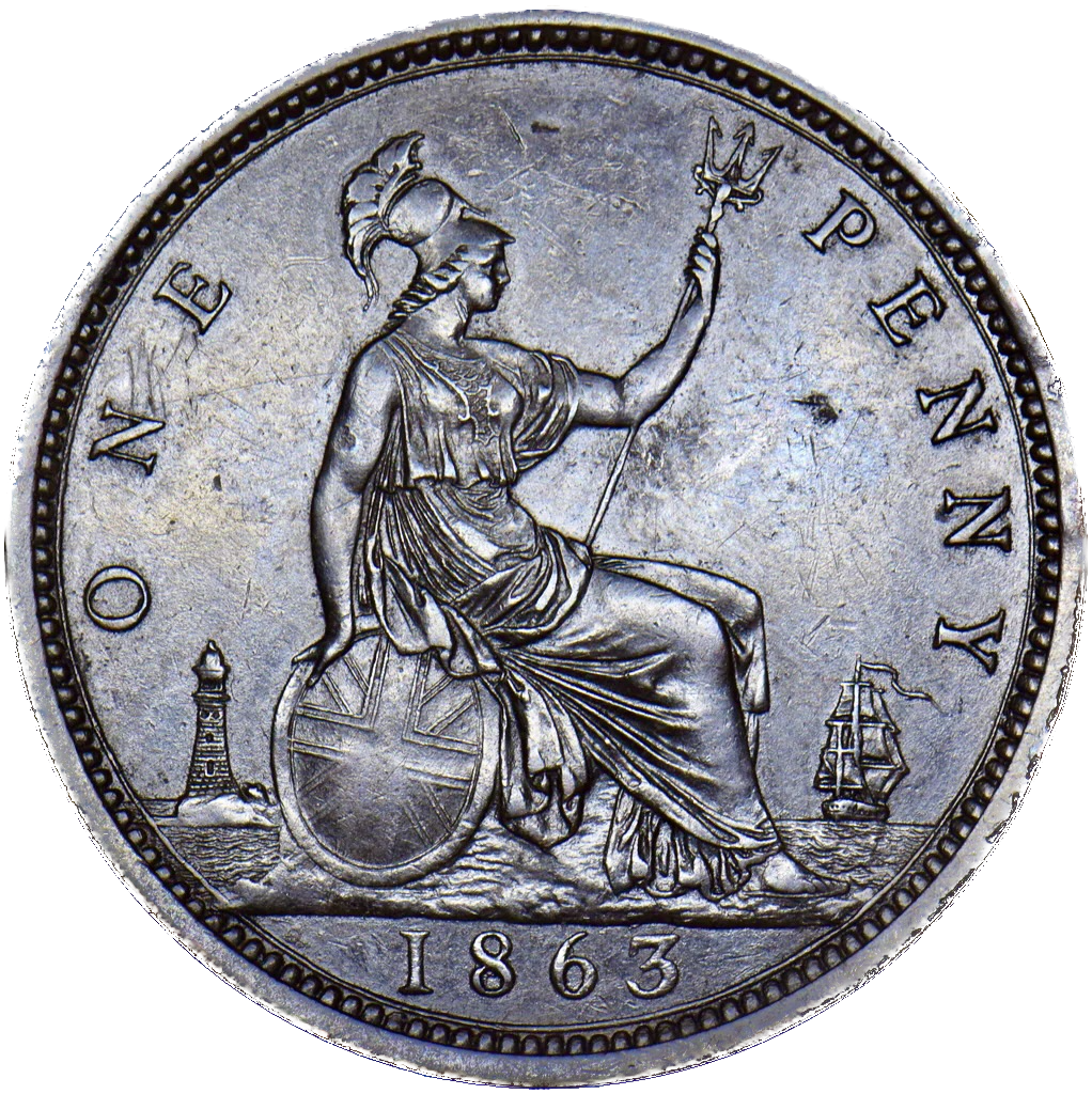 1863 Penny F42 GEF
