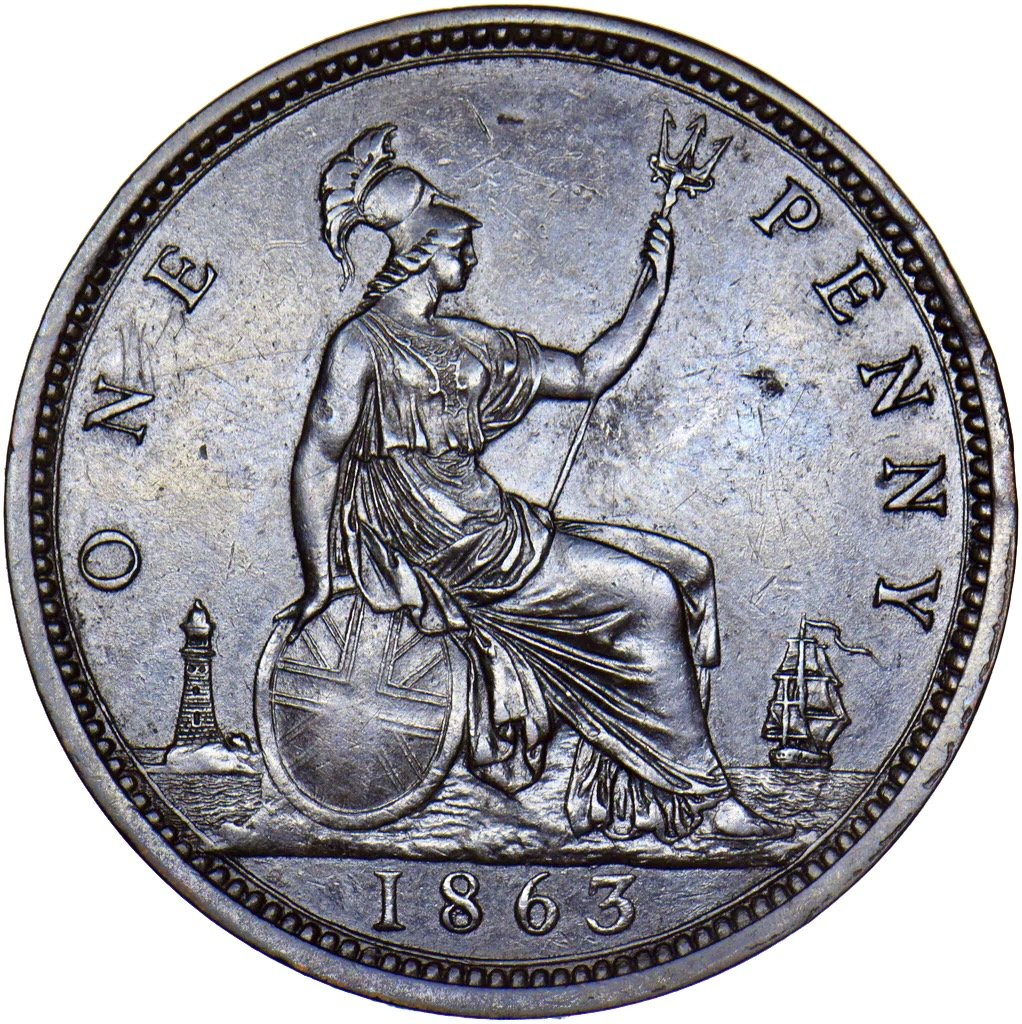 1863 Penny F42 GEF