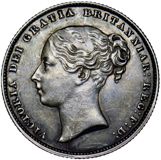 1864 Shilling Second young head die 57 S3905 ESC 3024 UNC