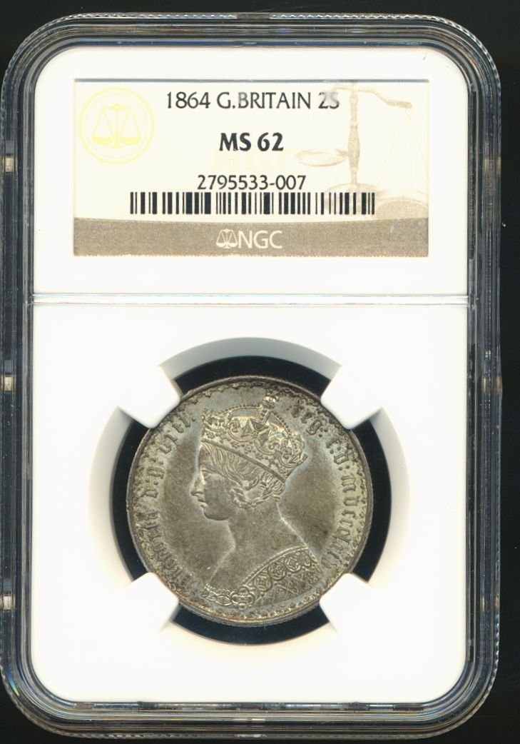 1864 Florin S3892 ESC 2854 UNC MS 62