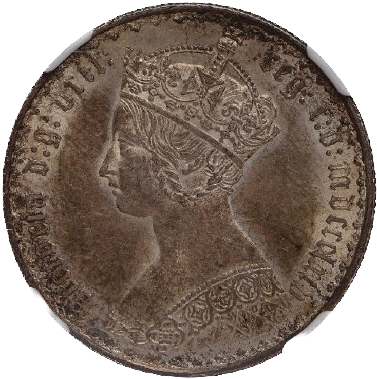 1864 Florin S3892 ESC 2854 UNC MS 62