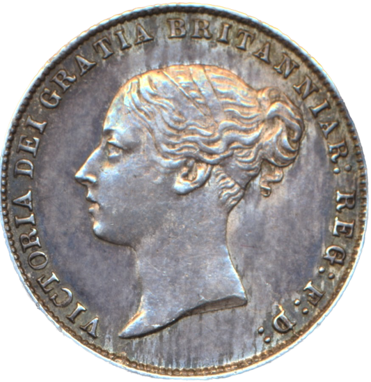 1865 Sixpence First young head die 6 S3909 ESC 3212 Rare EF