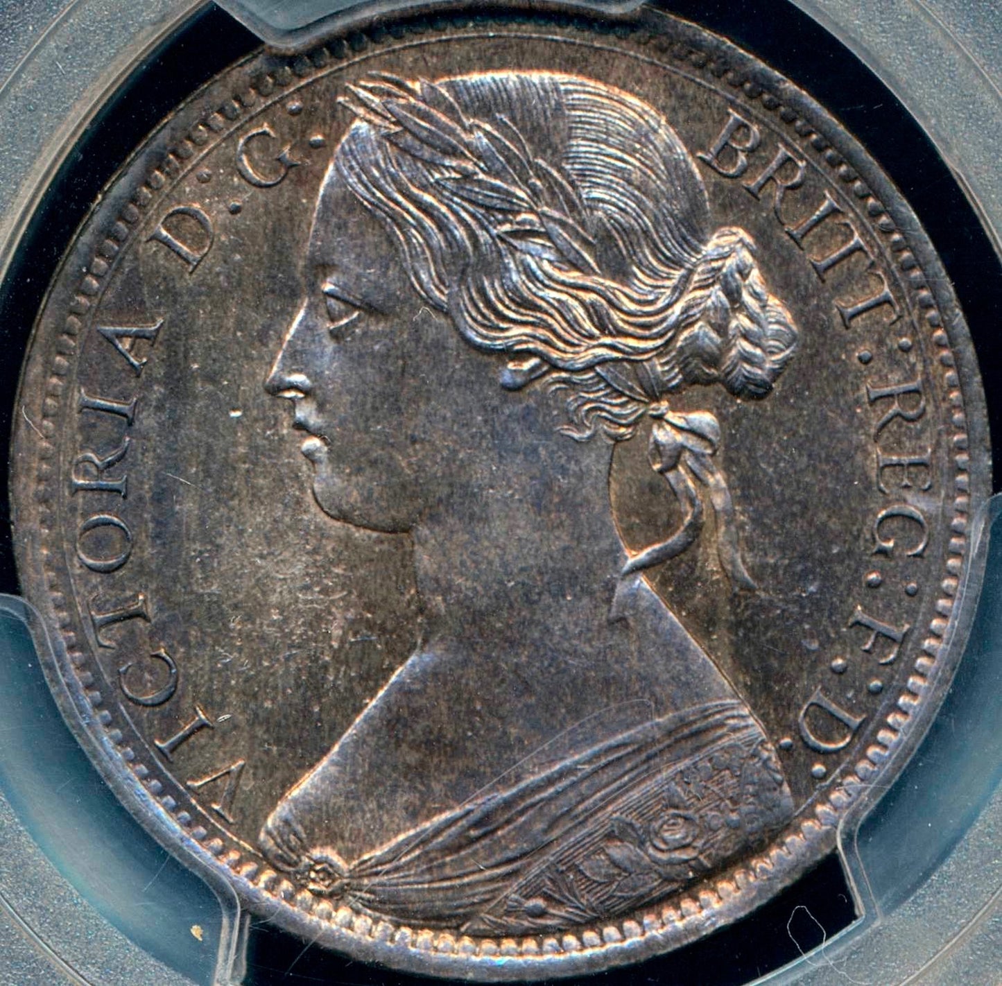 1865 Penny Unaltered date F50 UNC MS64RB