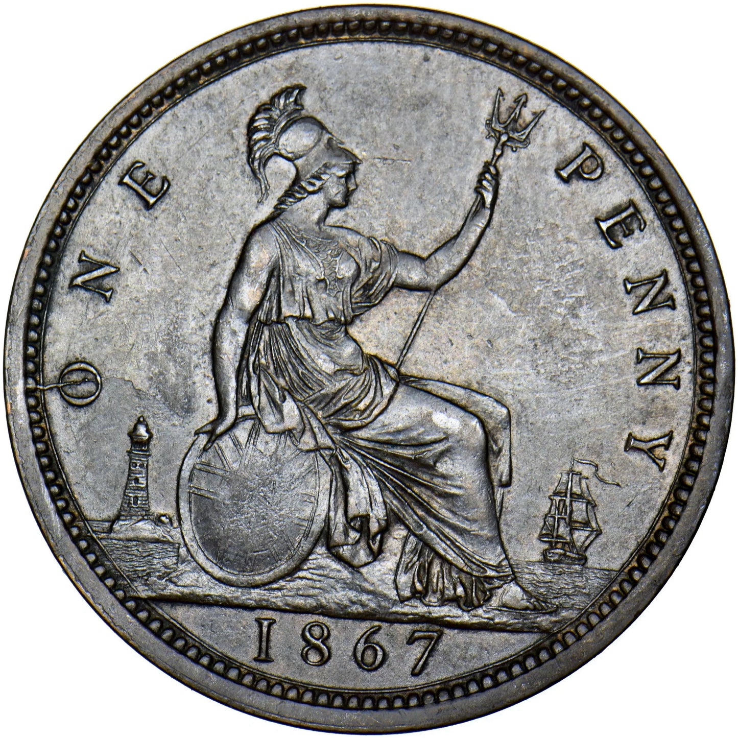 1867 Penny F53 EF