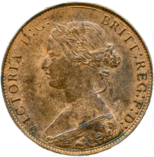 1869 Halfpenny F306 Rare EF