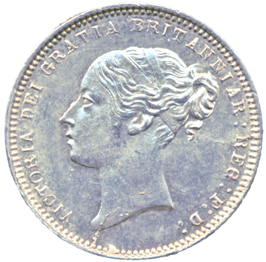 1870 Sixpence Second young head die 4 S3910 ESC 3221 Very rare (R2) UNC