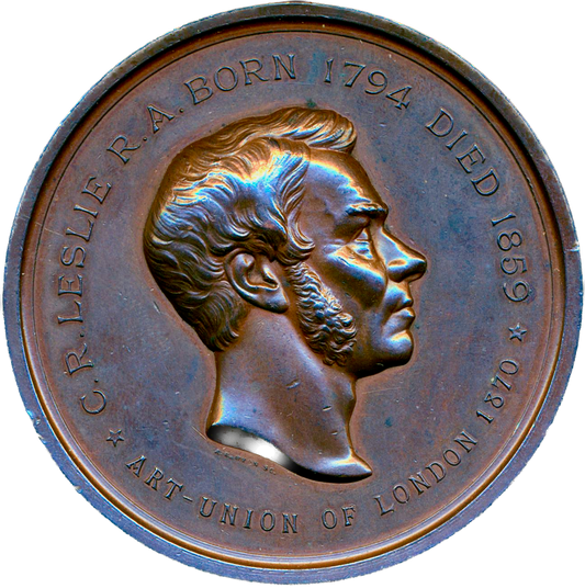 1870 Charles R Leslie Art Union of London 55mm copper medal BHM 2911 E1608