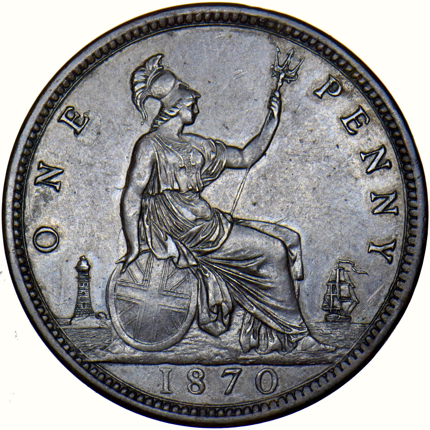 1870 Penny F60 EF