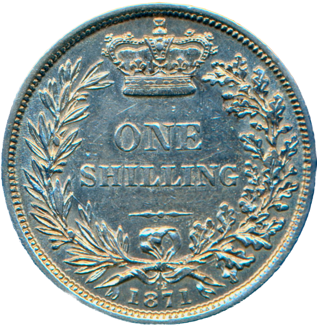 1871 Shilling Third young head die 12 S3906A ESC 3039 NEF/EF