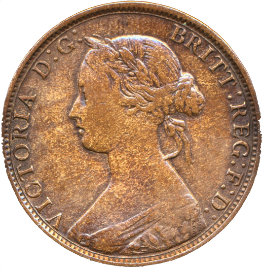 1871 Halfpenny F308 Extremely Rare AVF