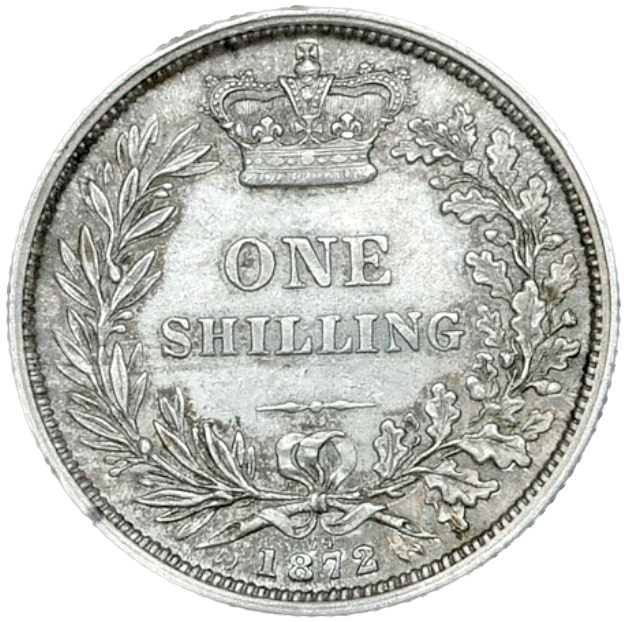 1872 Shilling Third young head die 74 S3906A ESC 3042 EF