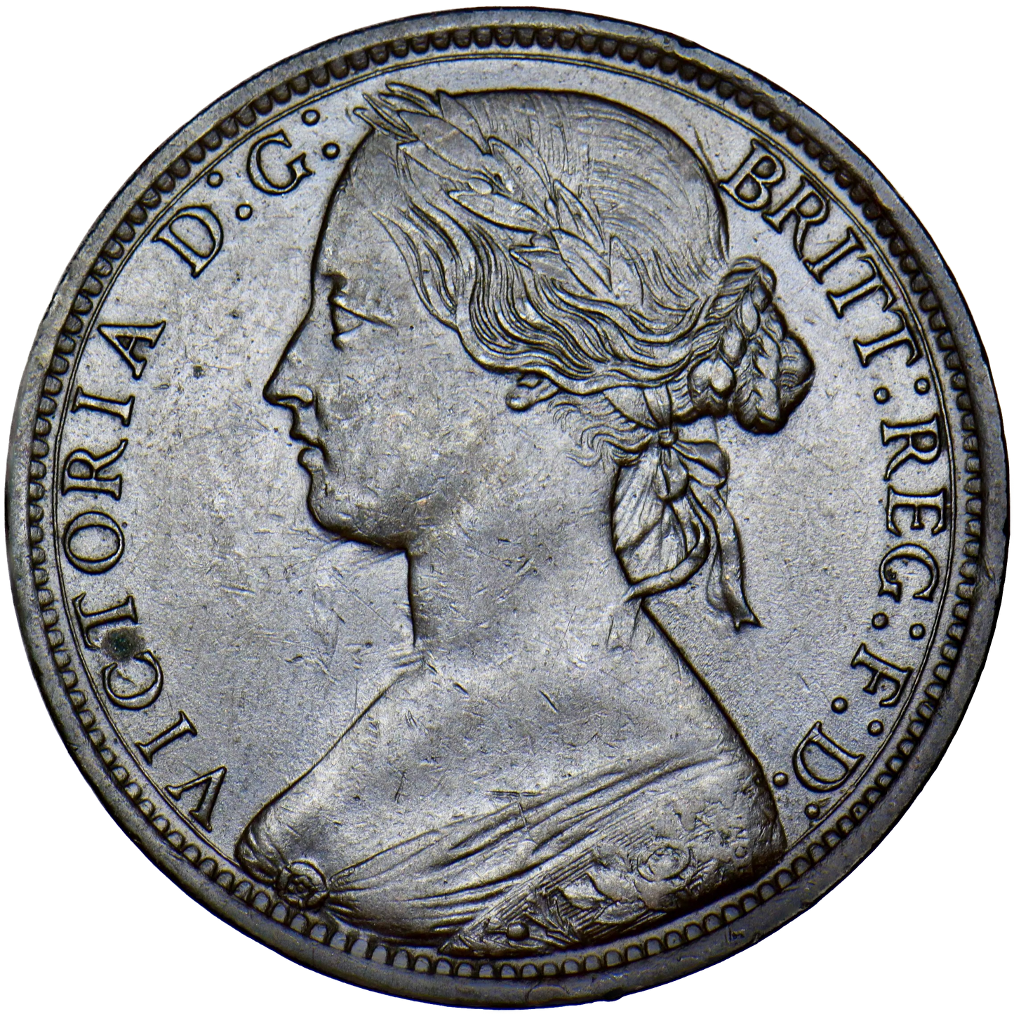 1872 Penny F62 EF