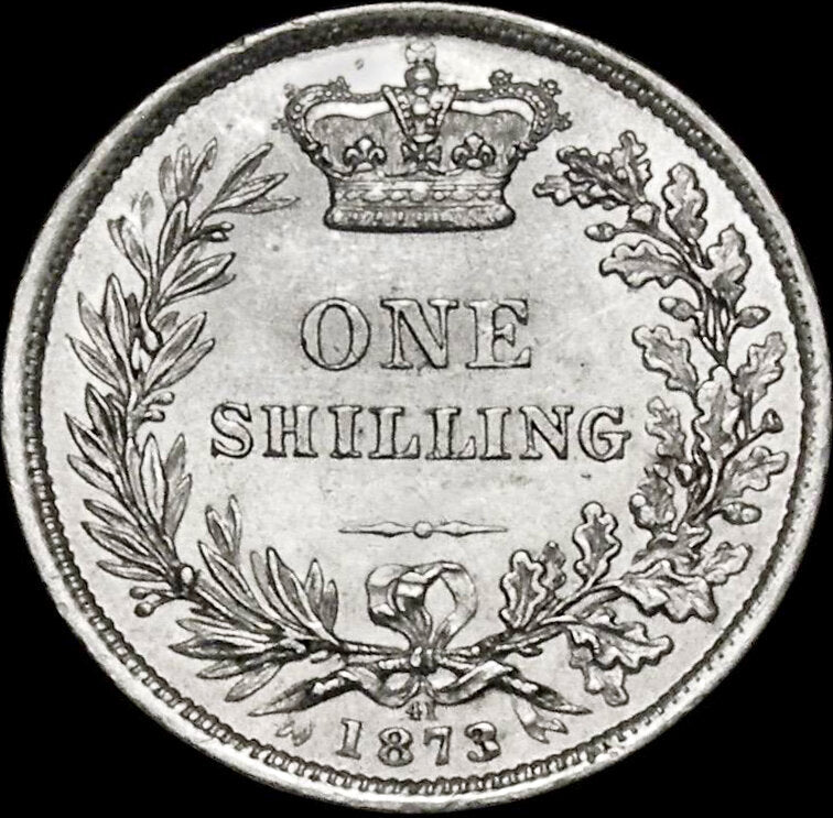 1873 Shilling Third young head die 41 S3906A ESC 3043 NEF