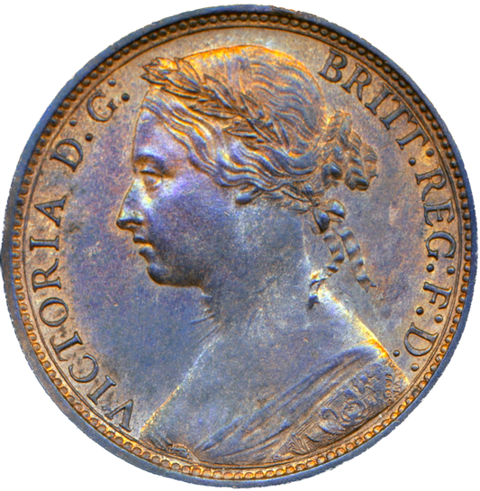 1876H Penny F89 Obv 8 Rev K AUNC