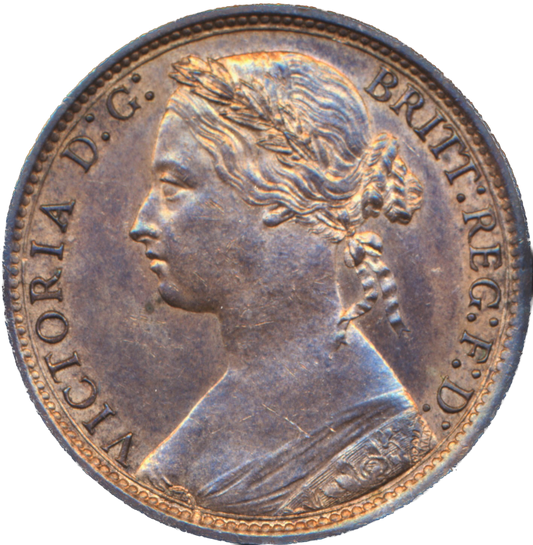 1877 Penny F91 Obv 8 Rev J UNC