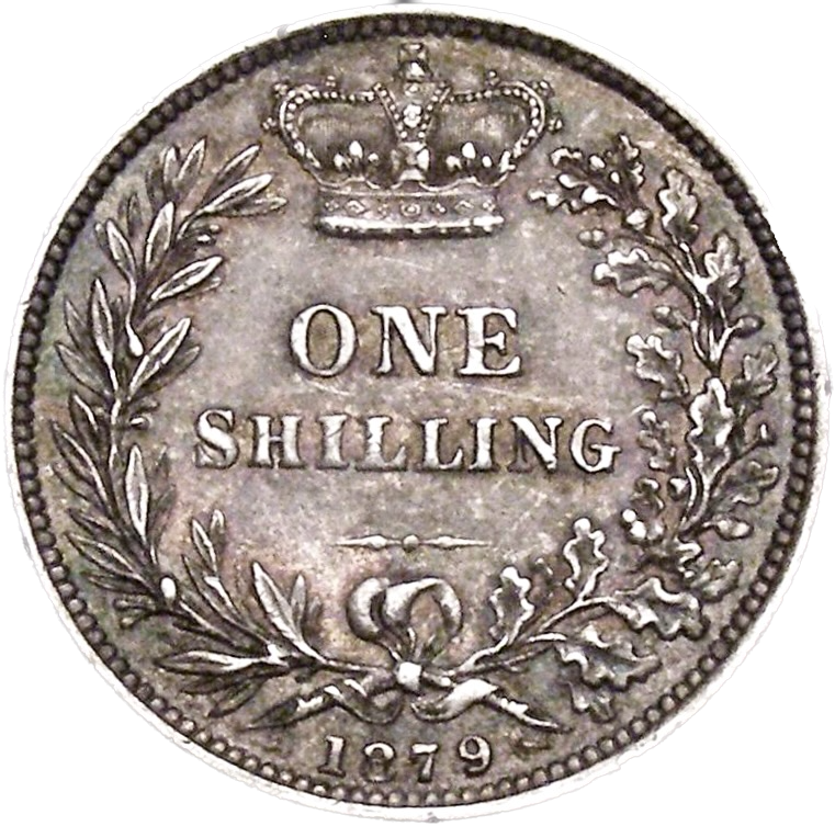 1879 Shilling Fourth young head No die number S3907 ESC 3061 GVF/NEF