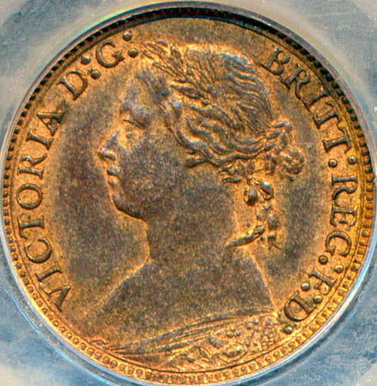 1879 Farthing S3958 F 538 Ordinary 9 CGS75 AUNC