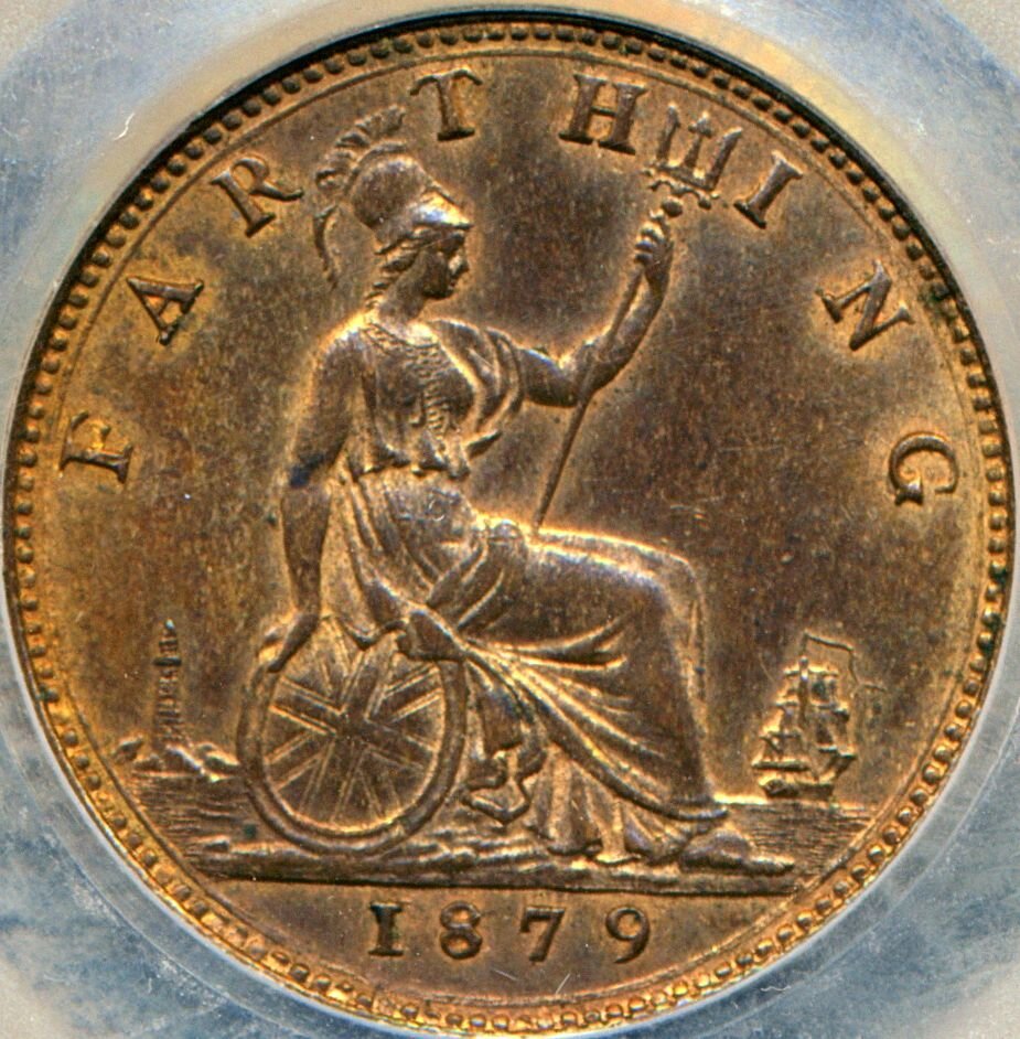 1879 Farthing S3958 F 538 Ordinary 9 CGS75 AUNC