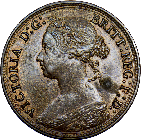 1881 Halfpenny F 343Avar Unlisted GEF