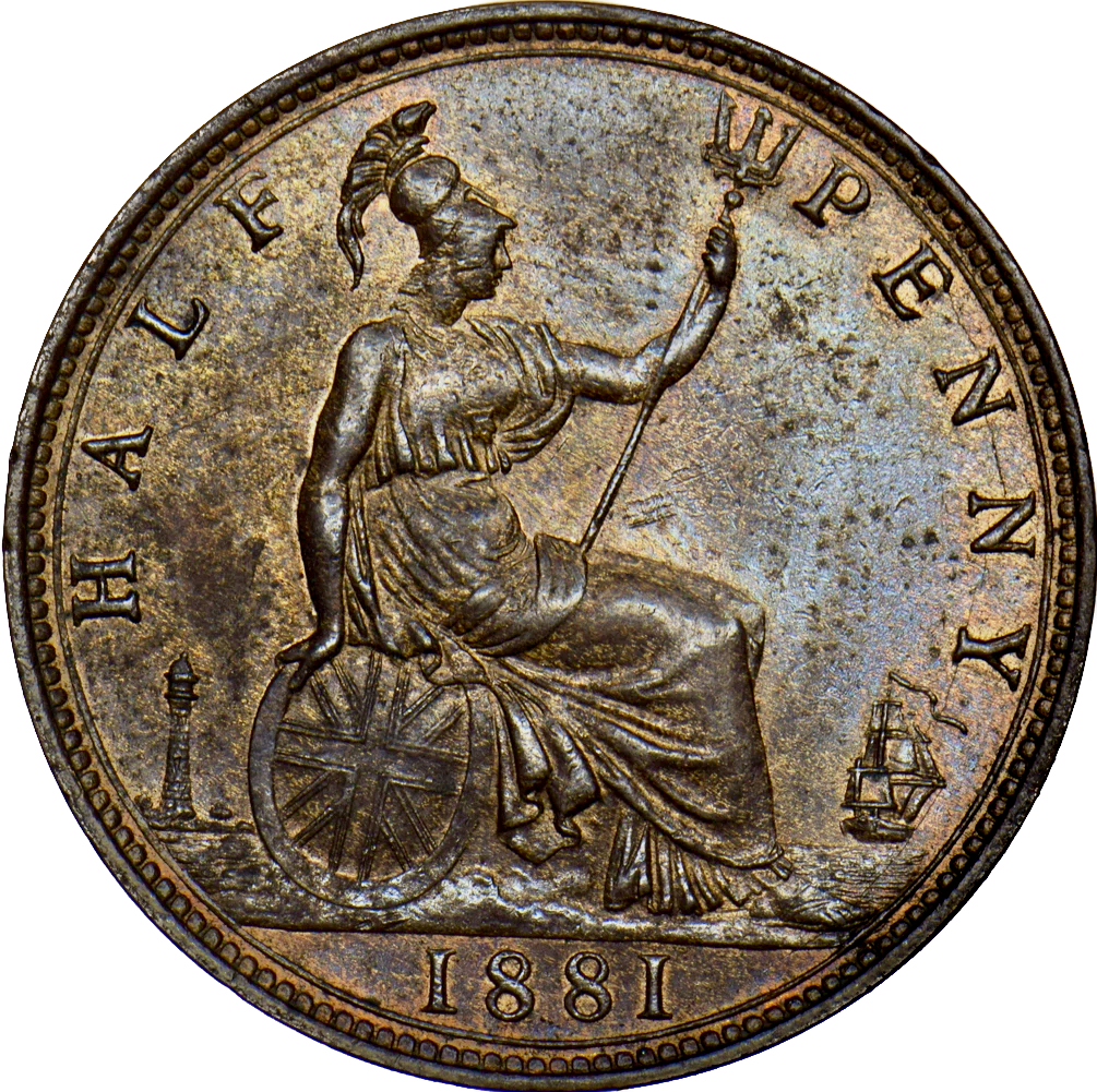 1881 Halfpenny F 343Avar Unlisted GEF