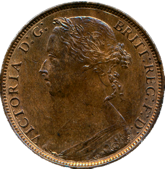 1881H Penny F108 Obv 11 Rev M AUNC/UNC