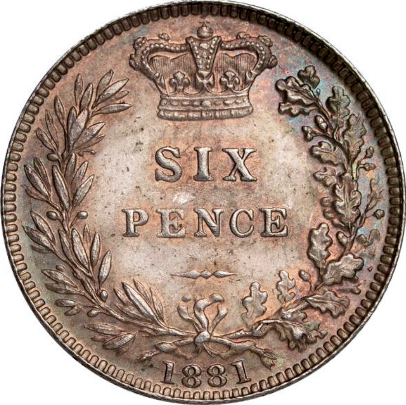 1881 Sixpence Third young head S3912 ESC 3251 Scarce UNC
