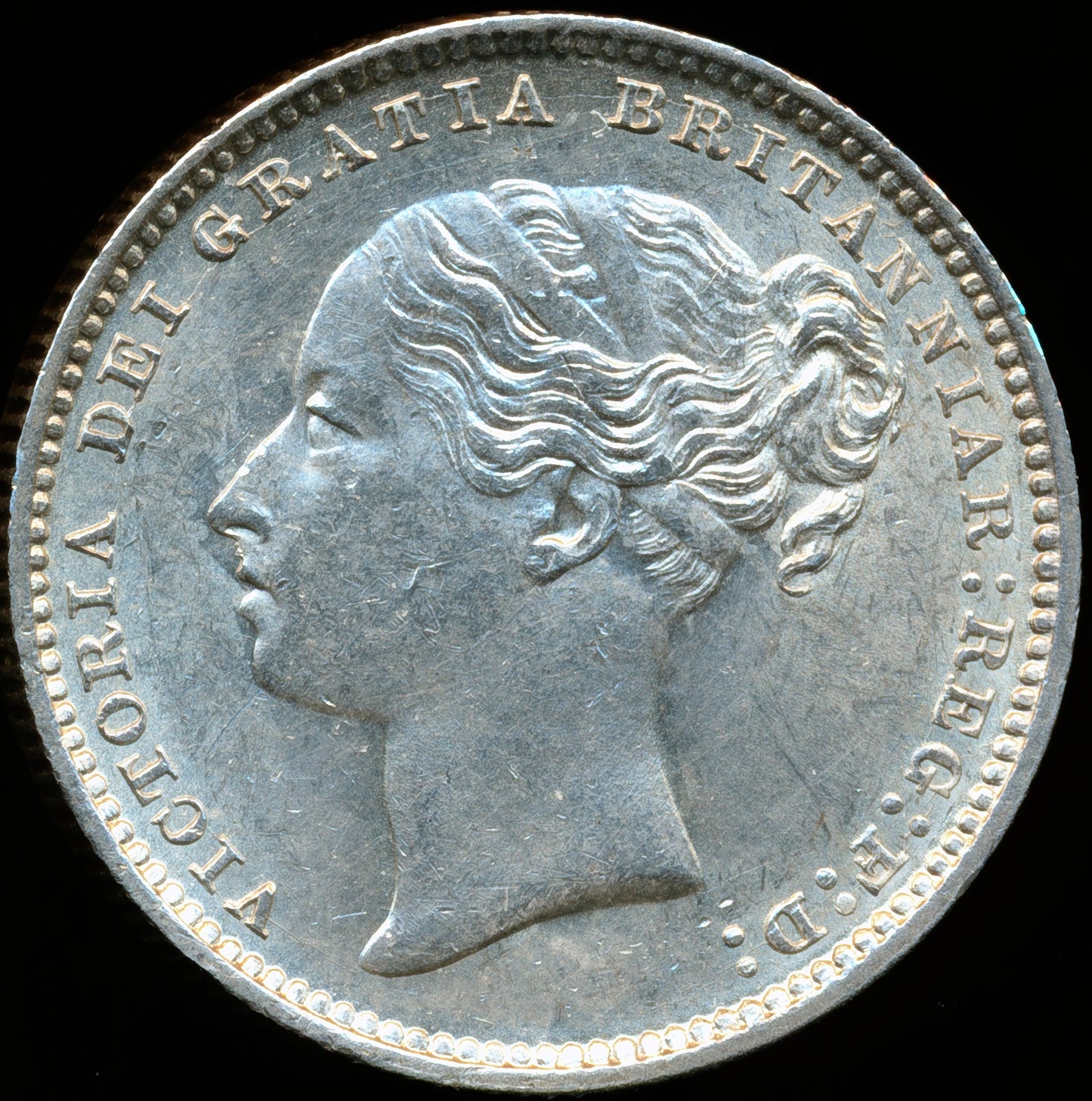 1883 Shilling Fourth young head S3907 ESC 3072 EF