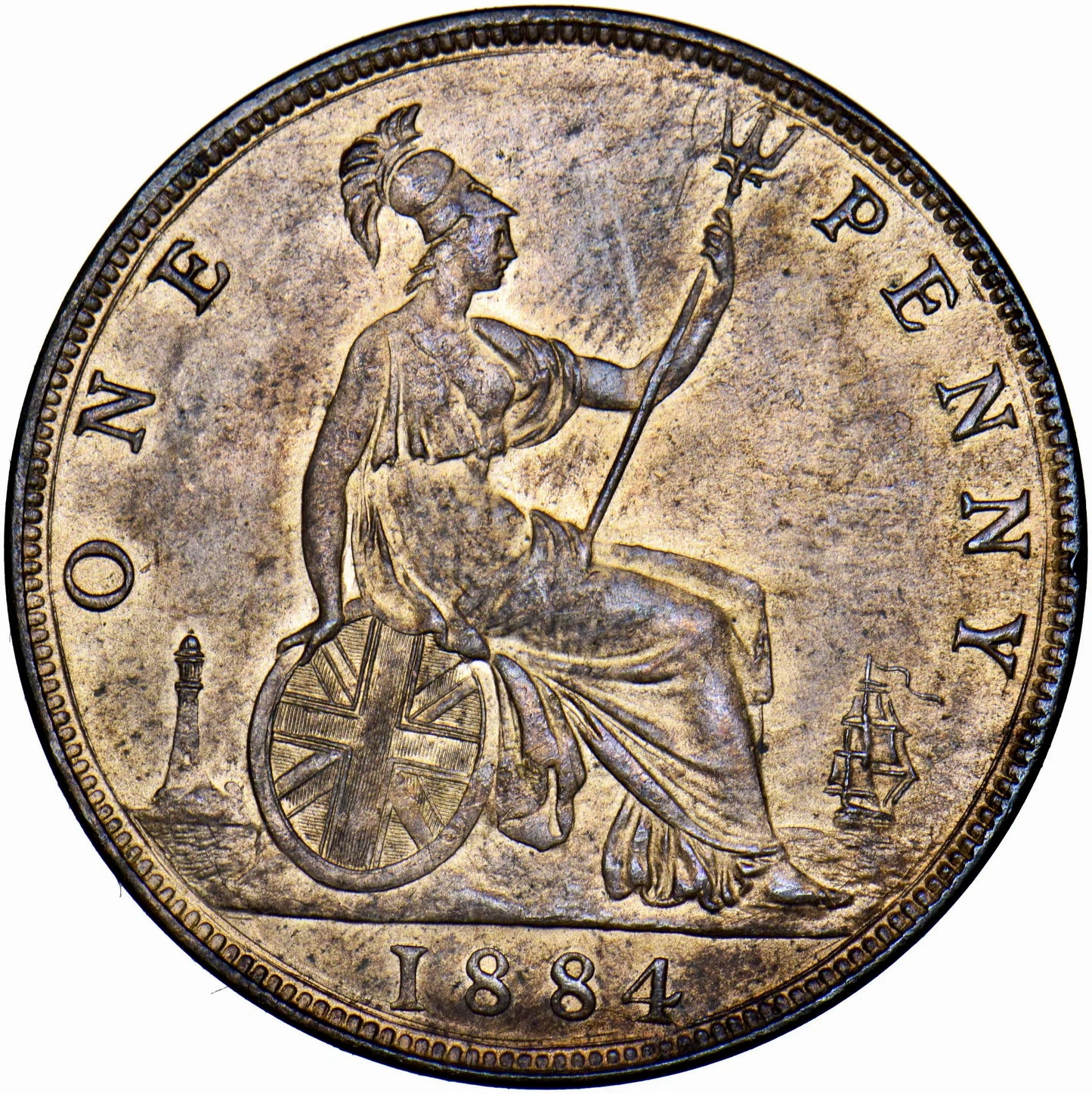 1884 Penny F119 UNC