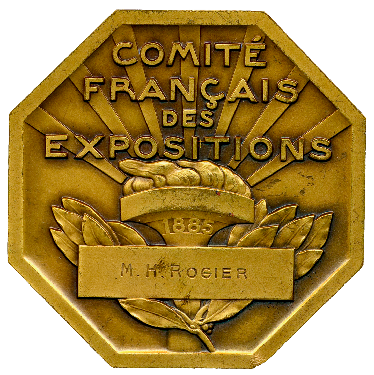 1885 FRANCE Comité français des expositions 71mm bronze medal by Turin