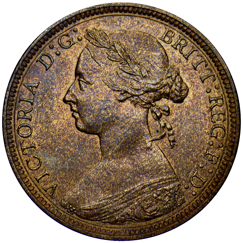 1886 Halfpenny F 356 AUNC