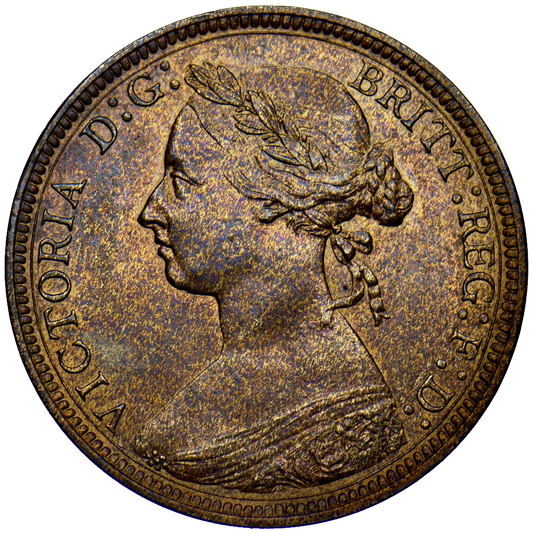 1886 Halfpenny F 356 AUNC