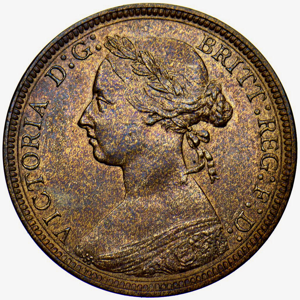 1886 Halfpenny F 356 AUNC