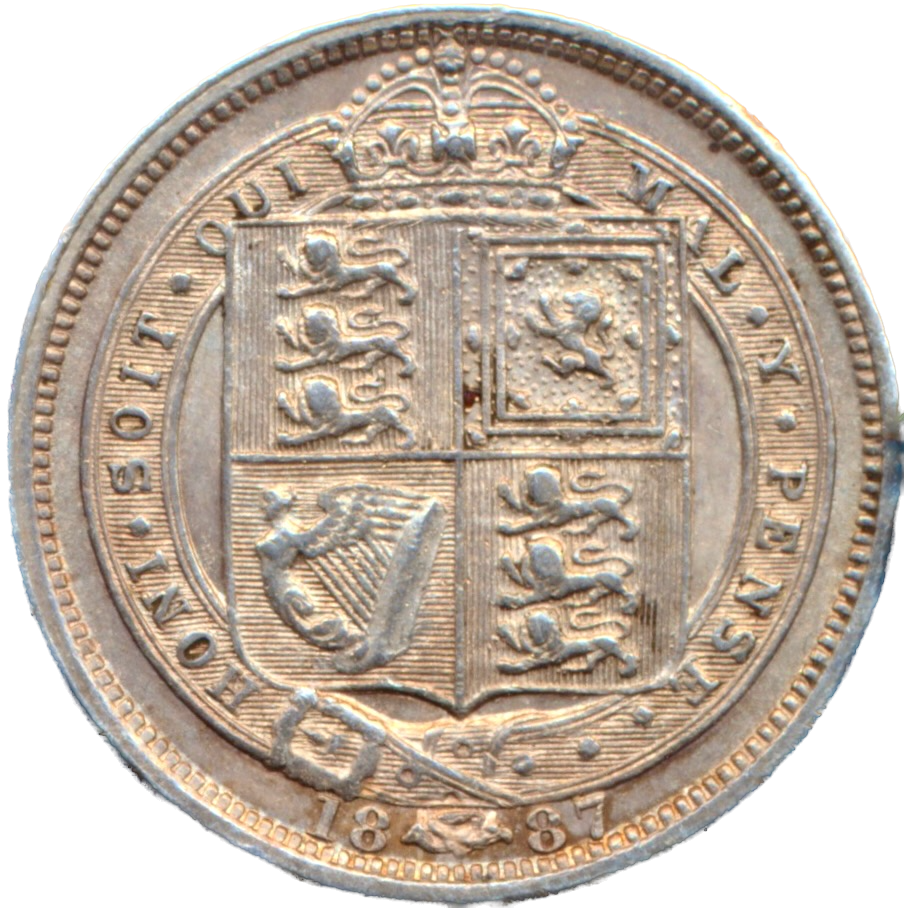 1887 Sixpence Jubilee head R over V S3928 ESC 3266 Extremely rare (R3) NEF