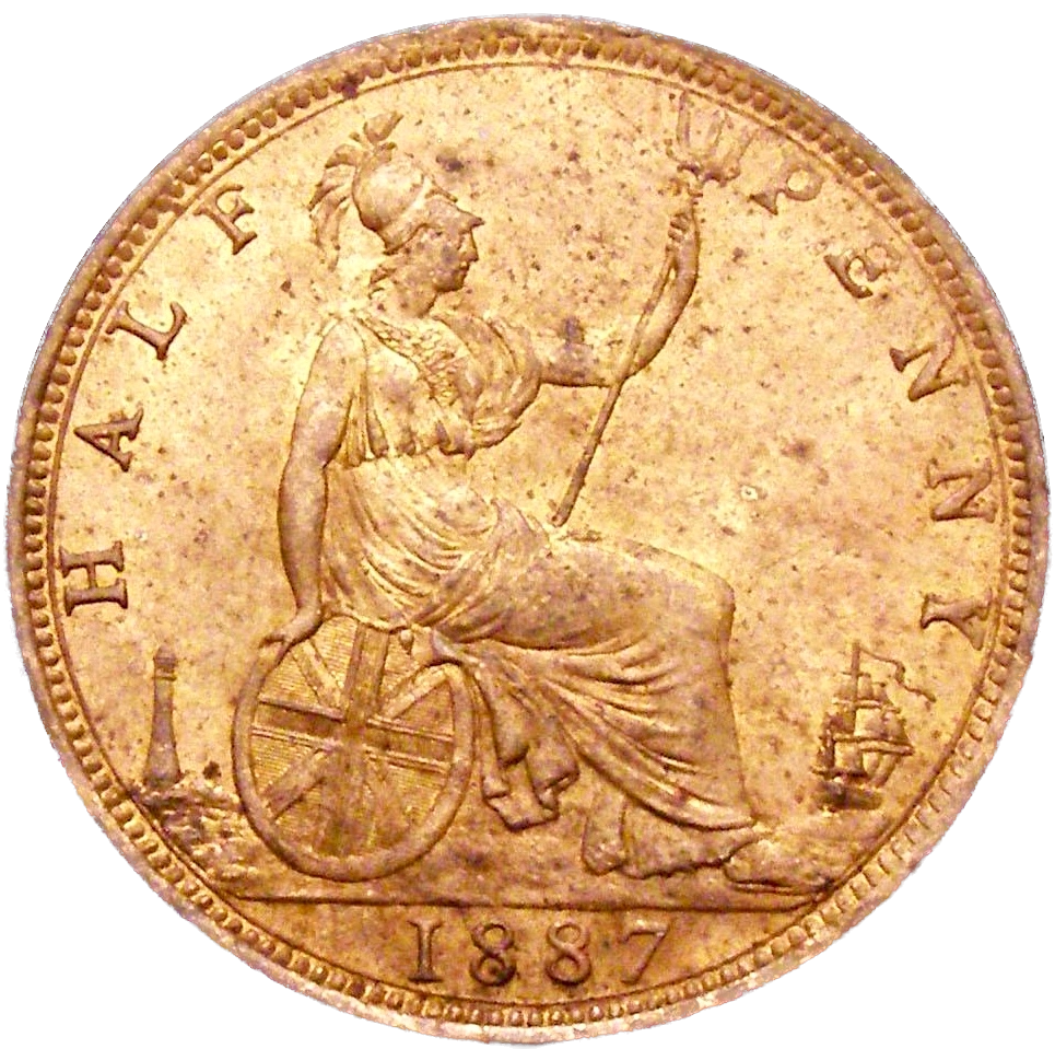 1887 Halfpenny F 358 UNC