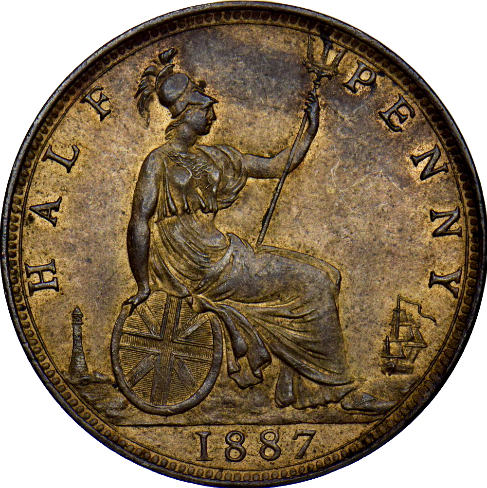 1887 Halfpenny F 358 UNC