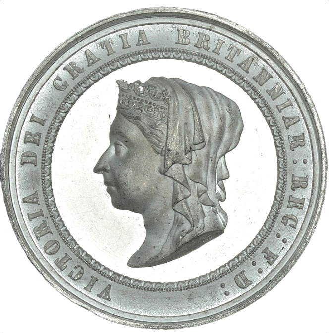 1887 Golden Jubilee BHM 3235 E1736 rare 45mm White Metal medal