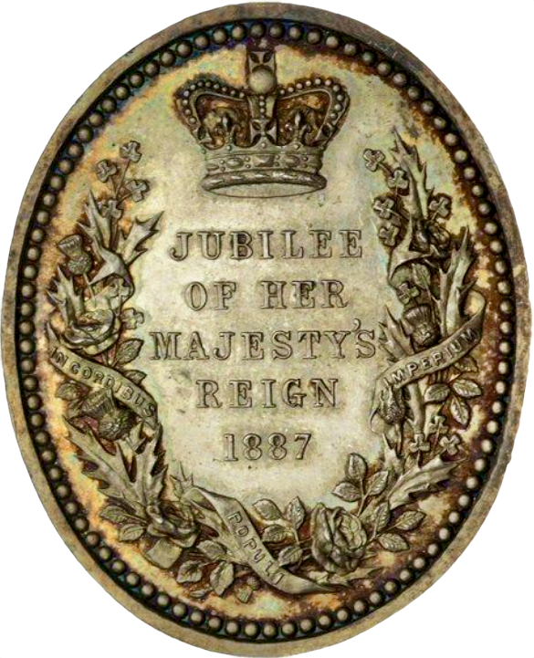 1887 Golden Jubilee BHM 3276 rare 36mm silver cliches by Pinches