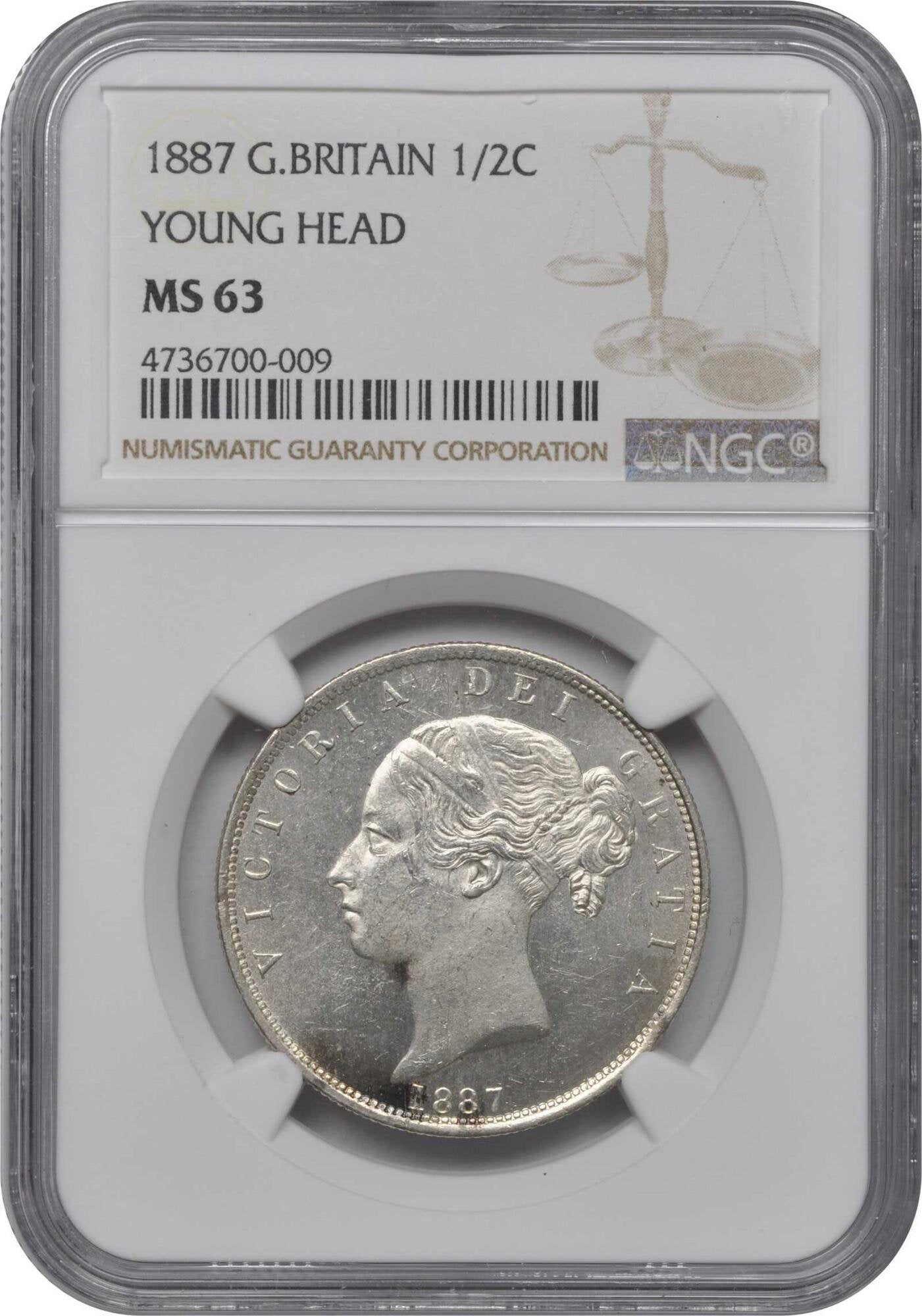 1887 Halfcrown S3888 ESC 2769 UNC MS63