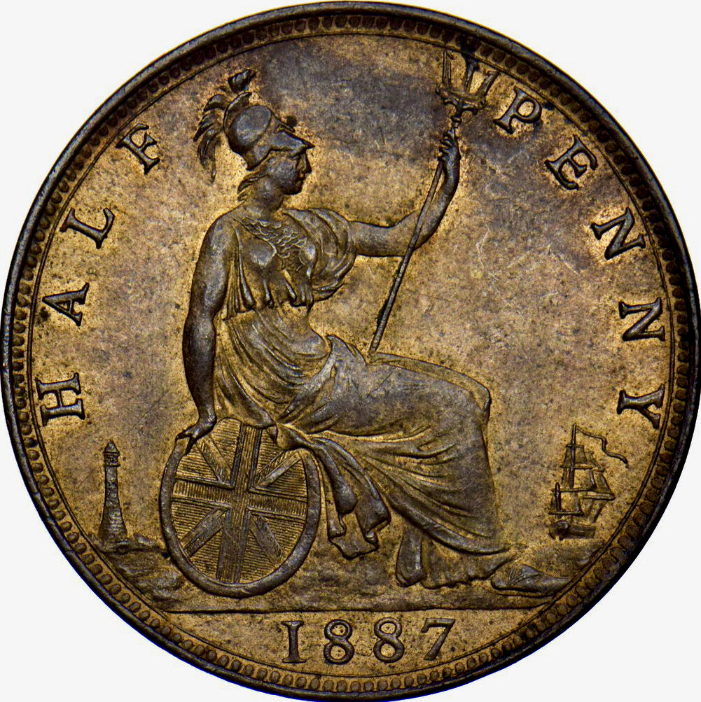 1887 Halfpenny F 358 UNC