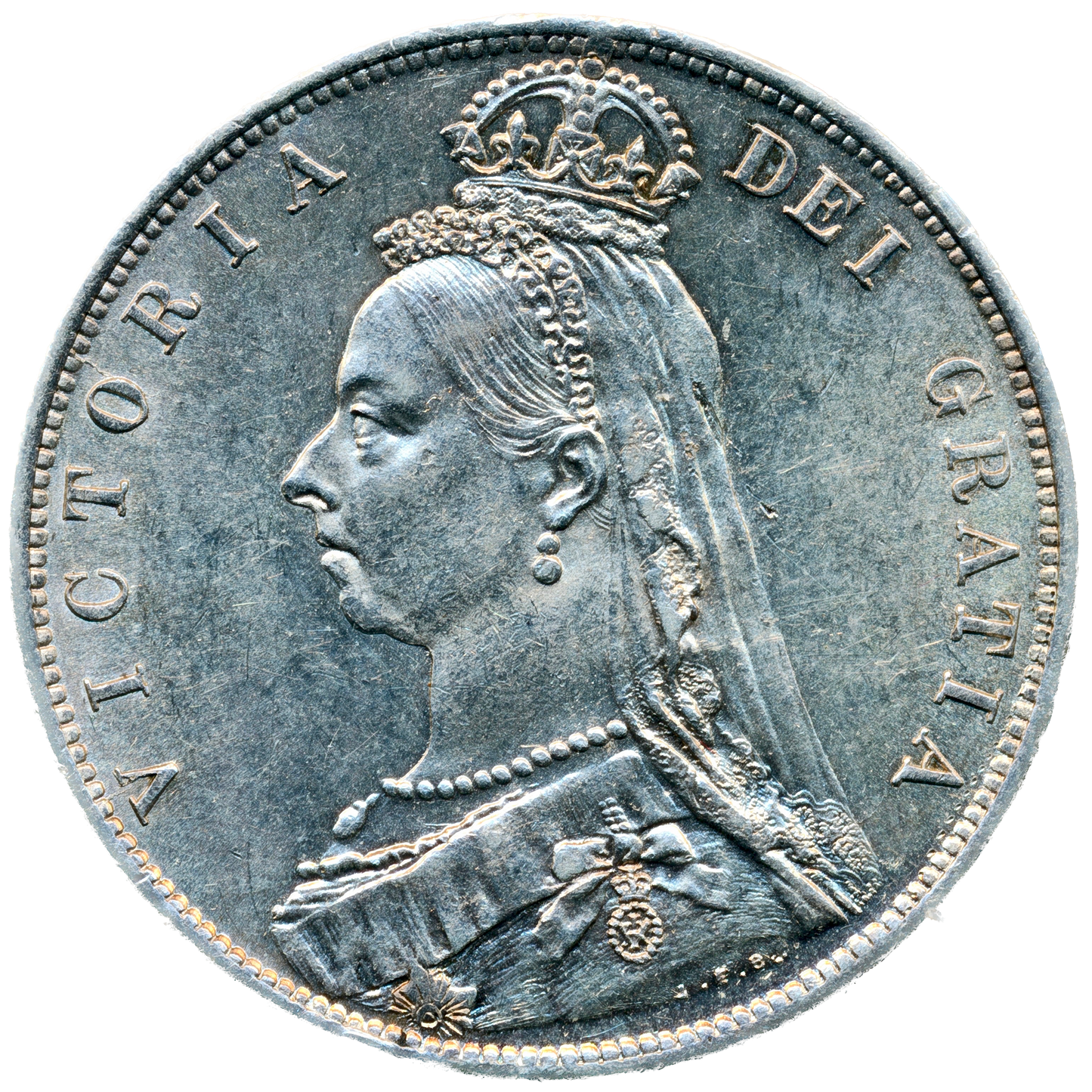 1889 Halfcrown Jubilee head S3924 ESC 2774 Scarce AUNC