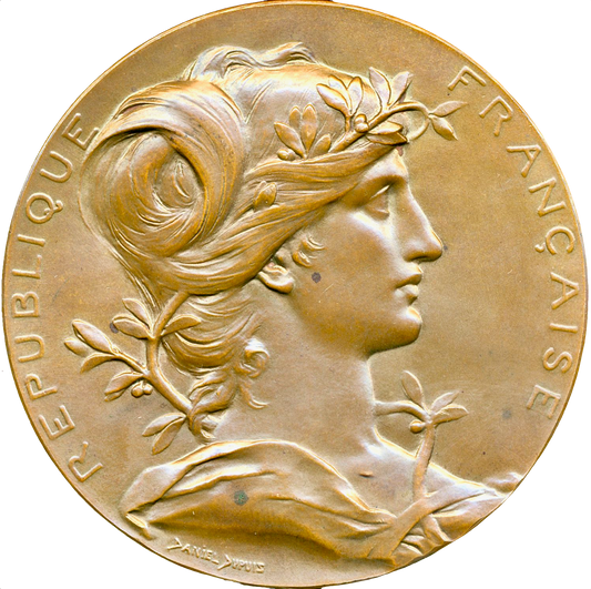 1889 FRANCE Exposition Universelle, Paris 63.5mm bronze medal by J-B Daniel Dupuis