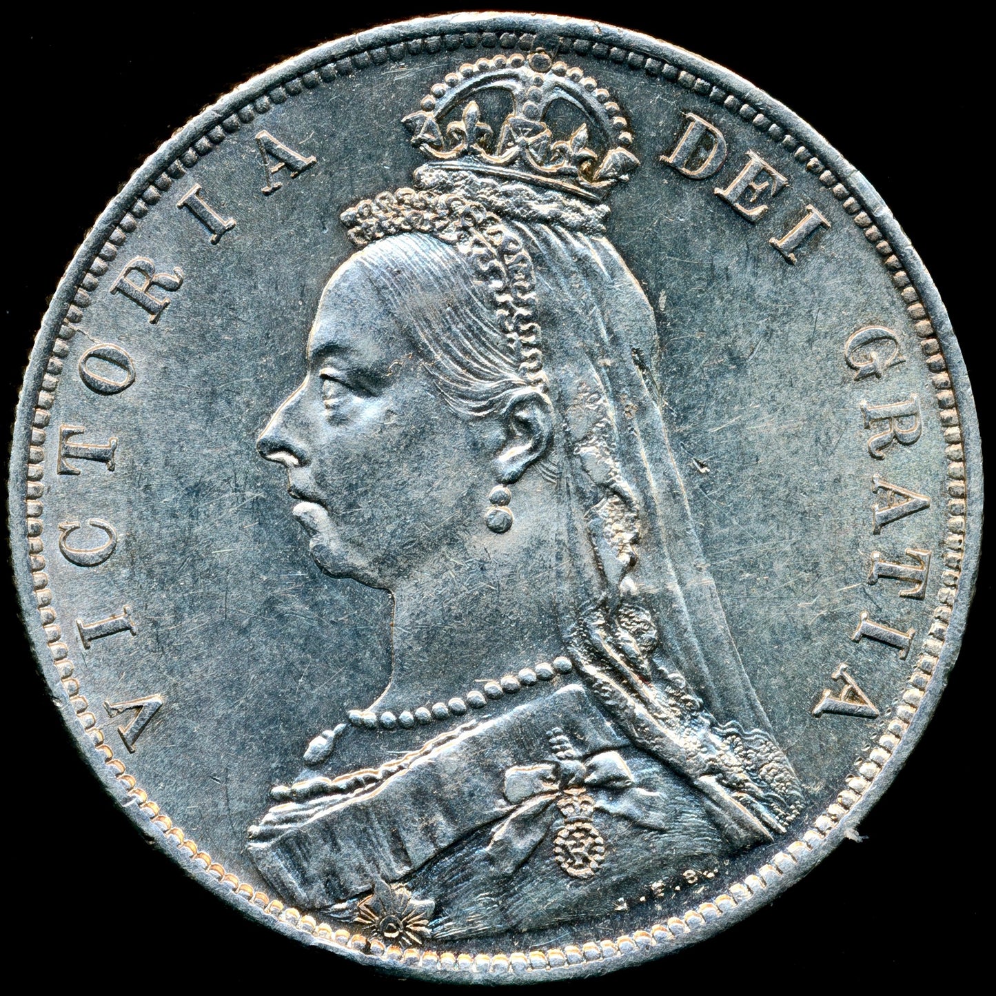 1889 Halfcrown Jubilee head S3924 ESC 2774 Scarce AUNC